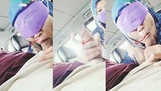 Jilbab Biru BJ di Mobil Bokep Indo